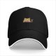 Black Baseball Cap With Cute Tabby Cat Grooming Print