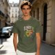 Olive green t-shirt with Slimer's Ghostbusters themed graphic print