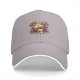 Black baseball cap with d20 skull and floral fantasy print