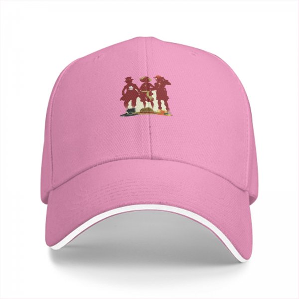 Black Baseball Cap With Anime Pirate Crew Silhouette Print
