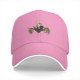 Black baseball cap with whimsical frog network graphic design