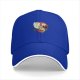 Black baseball cap with hand holding paper over red moon forest print