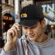 Black Baseball Cap with Cat and Shiba Inu Graphic Print