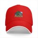 Black baseball cap with alien eating pizza and 'FOR PIZZA' text