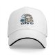 Black baseball cap with tangled orange cat and yarn it graphic