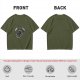 Oversized Olive T-Shirt With 'Call Me Antisocial' Bear Graphic