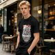 Olive Green T-Shirt with Japanese Ramen Themed Anime Art Print