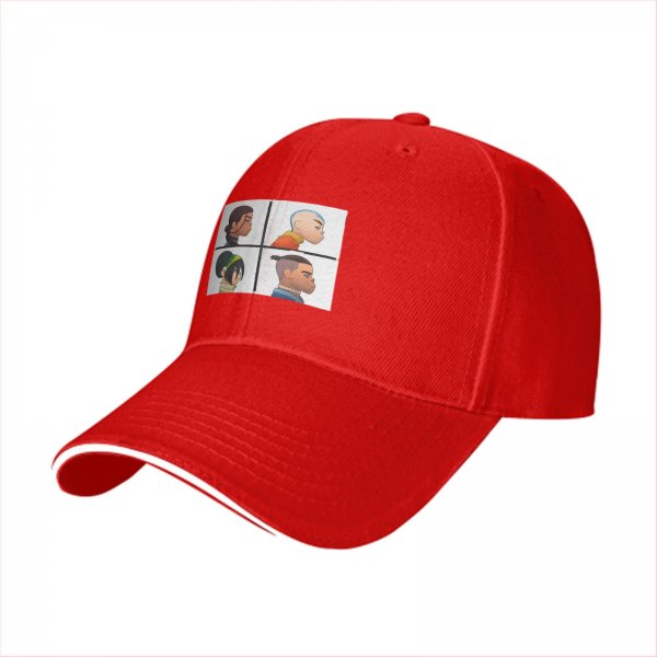 Black baseball cap with Avatar: The Last Airbender character profile prints