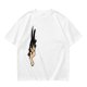 Olive green oversized t-shirt with stylized hand graphic print
