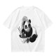 Olive T-Shirt With Panda Eating Ramen Graphic Print