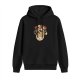 Black hoodie with cute cat ramen bowl graphic design