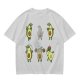 Olive Green T-Shirt with Cartoon Avocado Fitness Characters Print