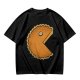 Olive T-Shirt With Pac-Man Style Pumpkin Pie Graphic