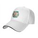 Black Baseball Cap with Blue Sea Pirate Ship Graphic Print