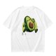 Olive Green T-Shirt with Cute Running Avocado Graphic