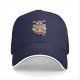 Black baseball cap with ninja cat eating ramen graphic