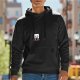 Black Hoodie With Small Panda Graphic On Chest