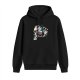 Black hoodie with skeleton unicorn pegasus rainbow star graphic