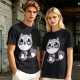 Olive T-Shirt with Cute Raccoon Holding Coffee Mug Print