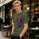 Olive Graphic T-Shirt With Dark Throne Skeleton Art Print