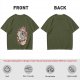 Olive Green T-Shirt with Studio Ghibli Character Collage Print