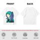 Anime Character Silhouette Wisteria Floral Graphic Olive T-Shirt