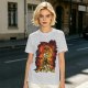 Olive T-Shirt With Fiery Skull Warrior Graphic Print