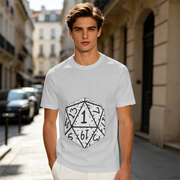 Olive T-Shirt With D20 Nat 1 Critical Fail Print