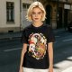 Olive Green T-Shirt With Christmas Cat Gingerbread Candy Print