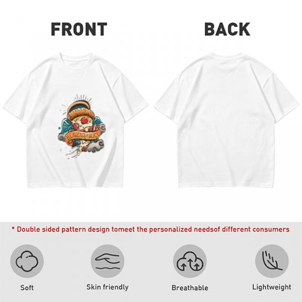 Olive T-Shirt With Angel Pizza Slice 'Heaven's Slice' Graphic