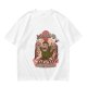 Olive T-shirt with parody monster anime graphic print