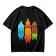 Olive T-Shirt With Cute Water Fire And Earth Elemental Characters