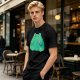 Olive Green T-Shirt With Cute Frog Holding Knife Graphic
