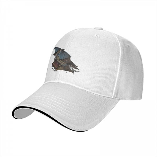 Black Baseball Cap With Wizard Owl Art Print