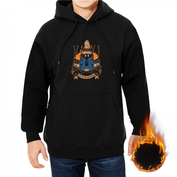 Black Mage Graphic Black Hooded Sweatshirt For Fans