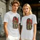 Olive T-shirt with Dark Fantasy Tentacle Monster Graphic Print