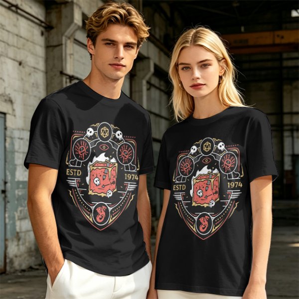 Olive Dungeons & Dragons Themed Graphic T-Shirt ESTD 1974
