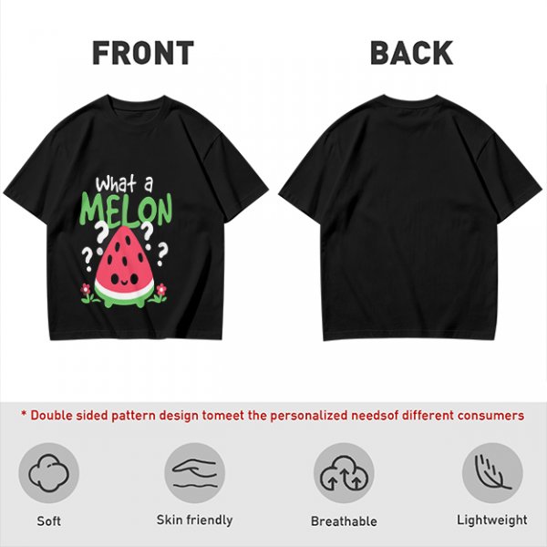 Olive T-Shirt With Cute Watermelon 'What A Melon' Graphic Design
