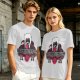 Olive graphic tee with dark fantasy character and tour print