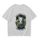 Olive T-shirt with 'More Plants Less People' Cat and Succulent Print