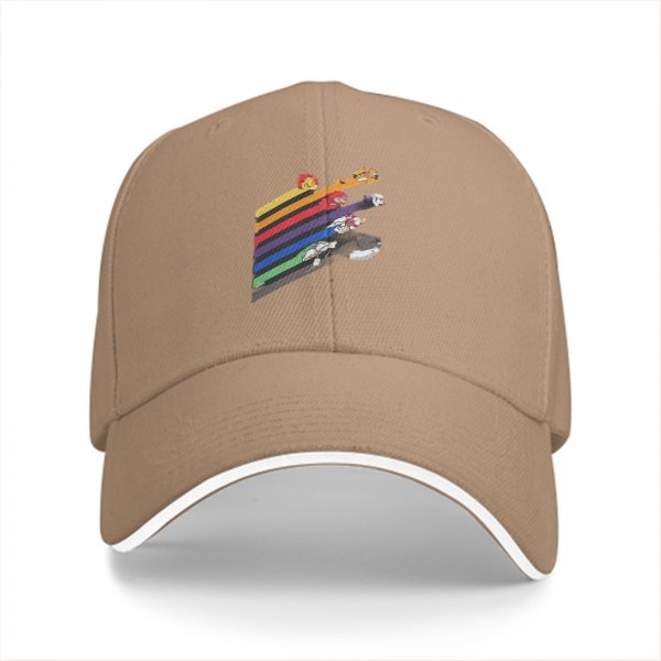 Black Baseball Cap With Rainbow Animal Stripes Graphic