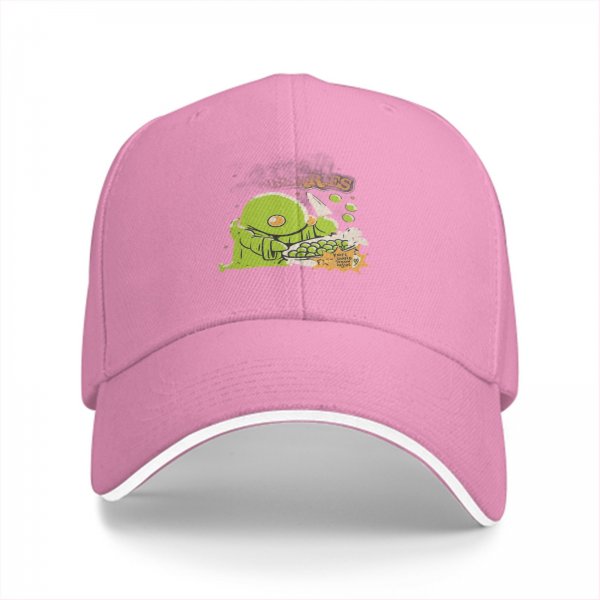 Black baseball cap with green chocobo cooking peas graphic