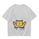 Olive T-Shirt with Happy Raised Paw Cat and 'NOTHING' Print