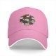 Black baseball cap with cute coffee and cat themed graphic