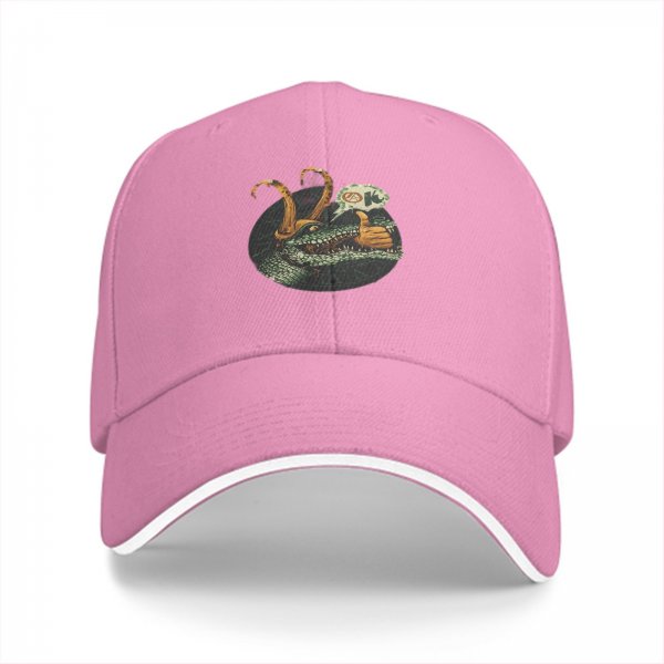 Black baseball cap with alligator Loki giving a thumbs up