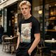 Olive t-shirt with ukiyo-e style Howl's Moving Castle print
