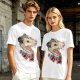 Olive T-Shirt With Aggressive Opossum 'LIFE!' Graphic Print