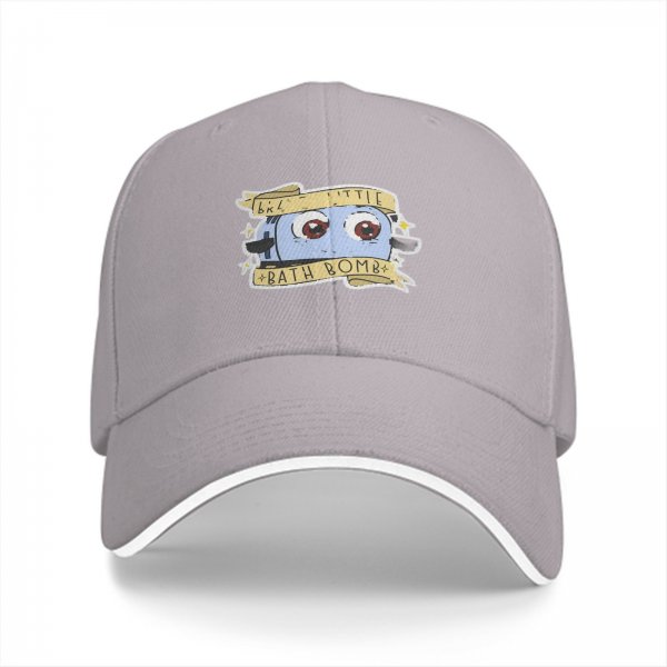 Black Baseball Cap With Cute 'Big Little Bath Bomb' Graphic Design