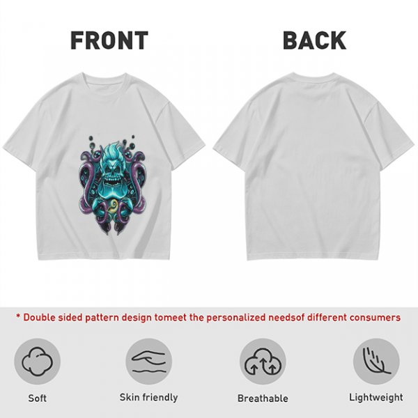 Olive T-Shirt With Octopus Skull Graphic Print