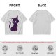 Olive T-Shirt with Sassy Black Cat and Crescent Moon Graphic